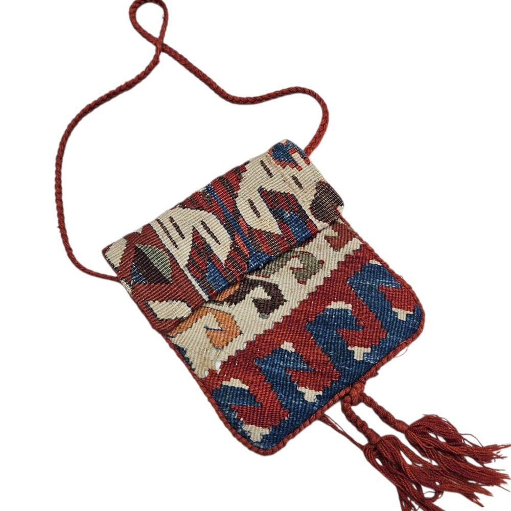 Woven Tapestry Crossbody Bag Ethnic Shoulder Bag Hippie Purse Boho Wool Natural